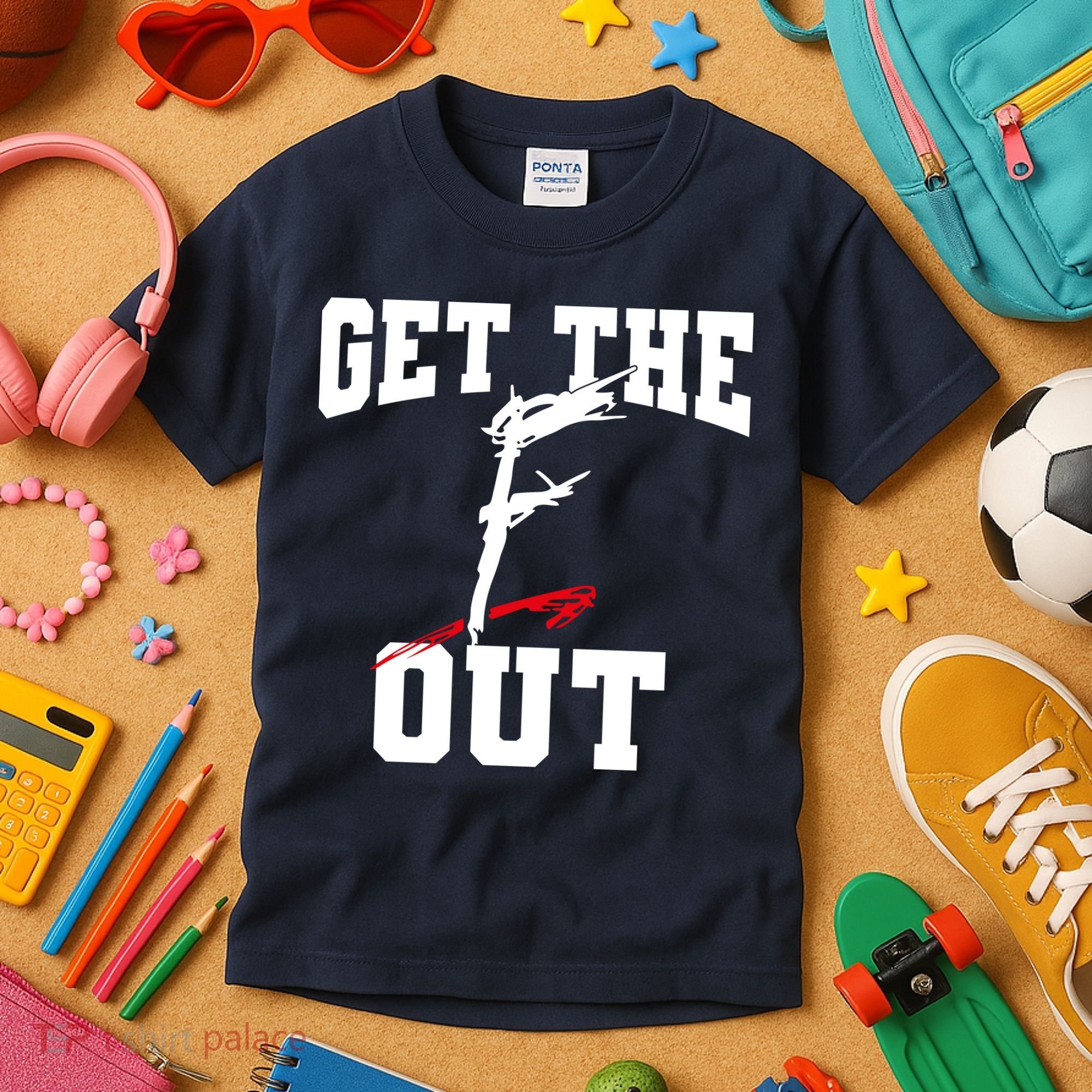 Get The F Out Funny Wrestling Lover Gift Kids T-Shirt