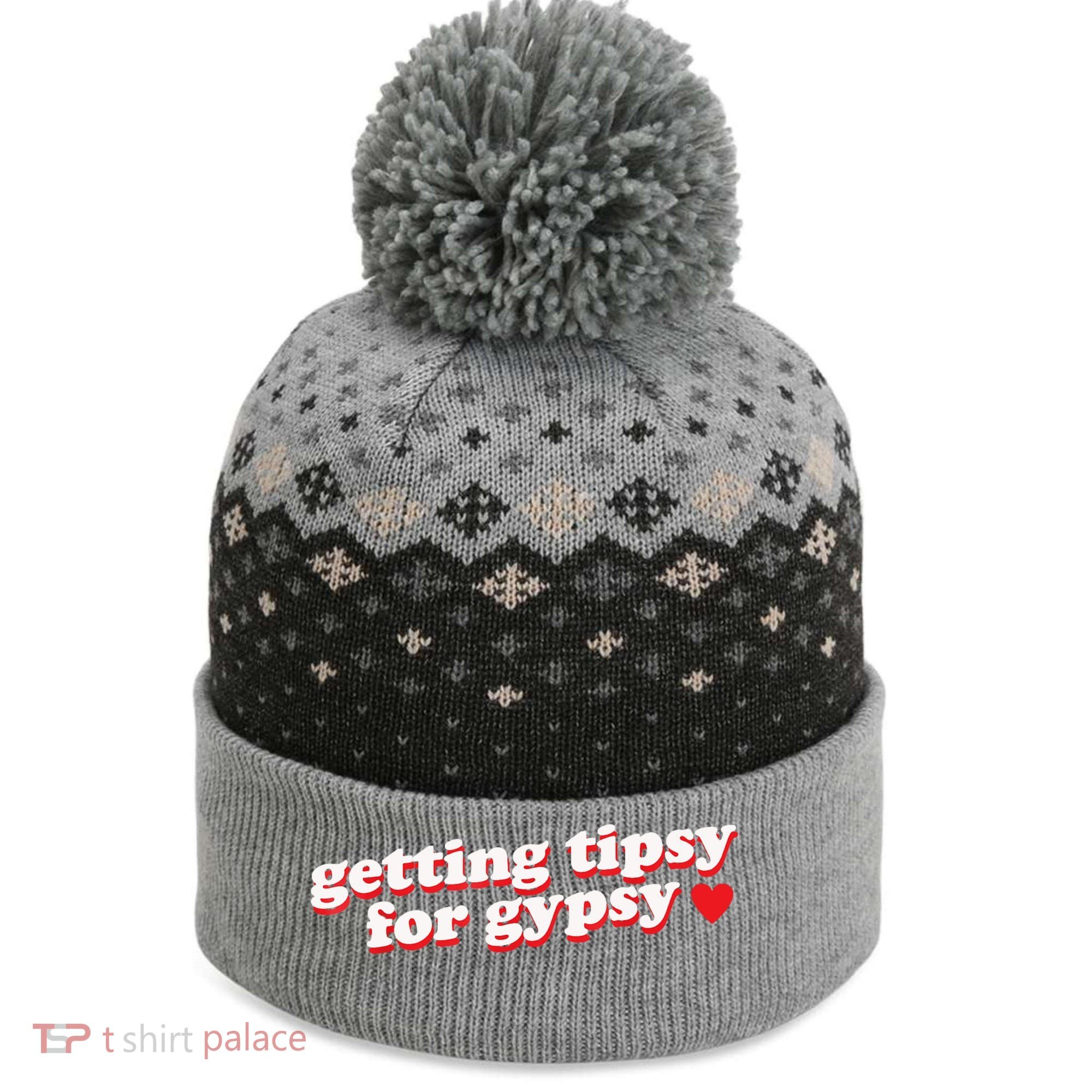 Getting Tipsy For Gypsy Iconic Slogan The Baniff Cuffed Pom Beanie