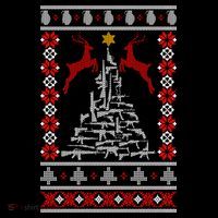 Guns Tree For Christmas Bucket Hat thumb 4