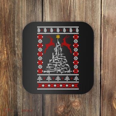 Guns Tree For Christmas Coaster