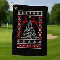 Guns Tree For Christmas Golf Towel thumb 1