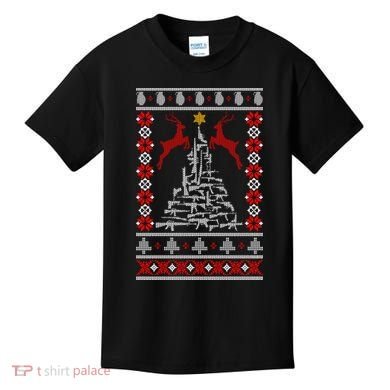 Guns Tree For Christmas Kids T-Shirt