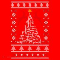 Guns Tree For Christmas Santa Hat thumb 1