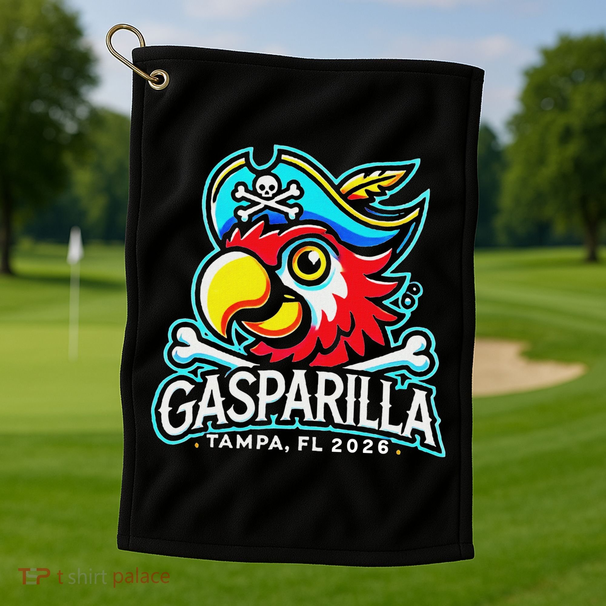 Gasparilla Tampa Florida 2026 Vacation Pirate Parrot  Golf Towel