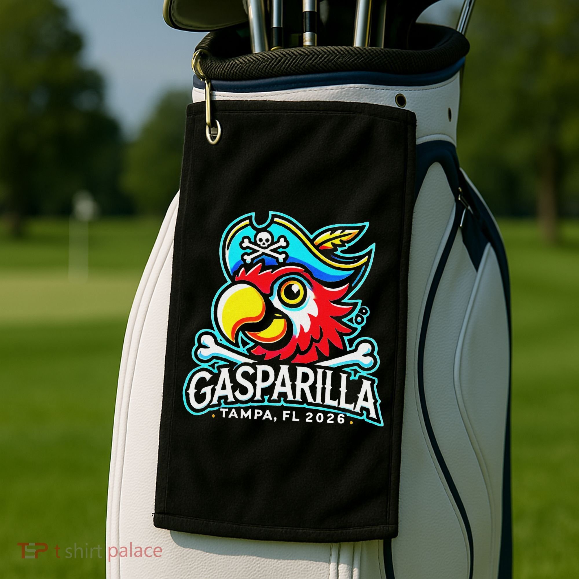 Gasparilla Tampa Florida 2026 Vacation Pirate Parrot  Golf Towel