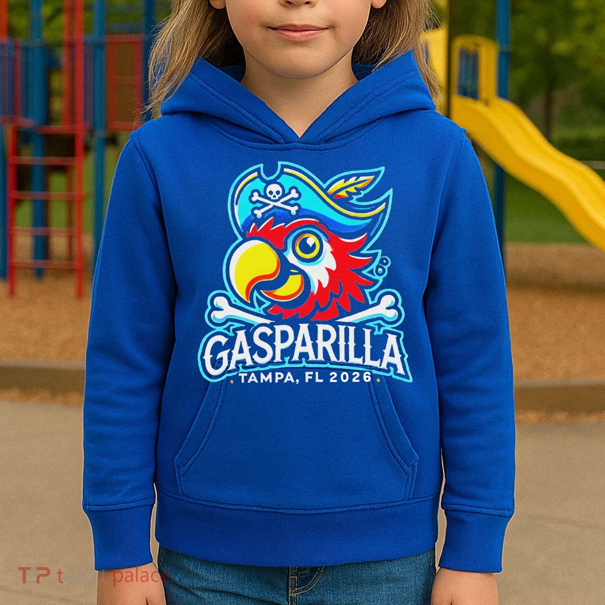 Gasparilla Tampa Florida 2026 Vacation Pirate Parrot  Kids Hoodie