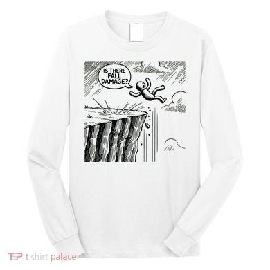 Gravity Test Funny Gamer Is There Fall Damage Long Sleeve Shirt