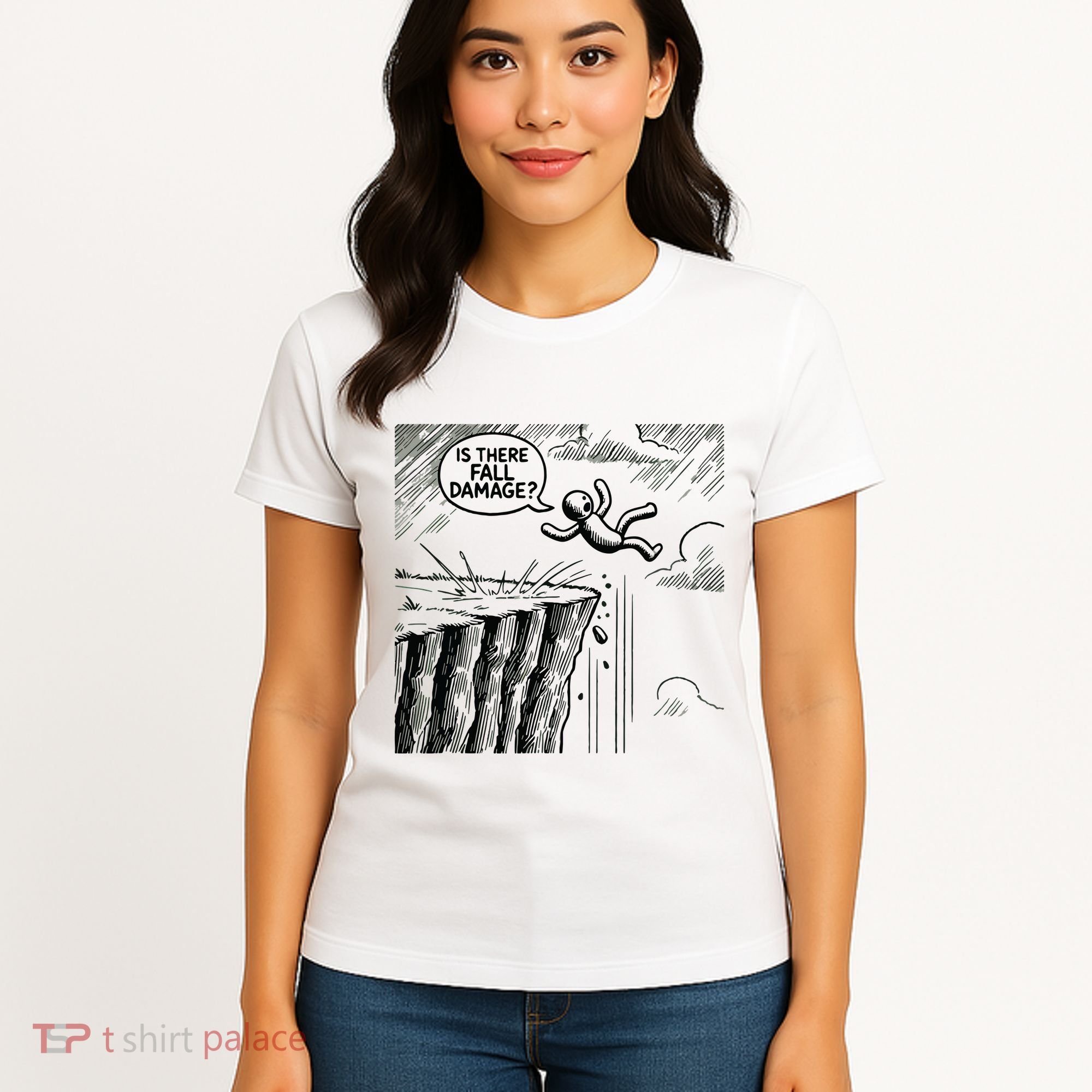 Gravity Test Funny Gamer Is There Fall Damage Women's T-Shirt