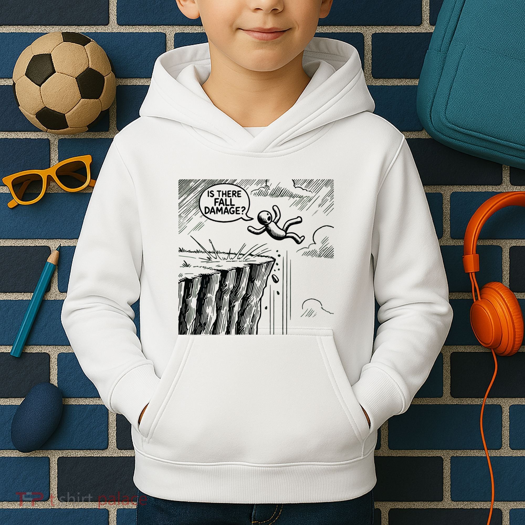 Gravity Test Funny Gamer Is There Fall Damage Kids Hoodie