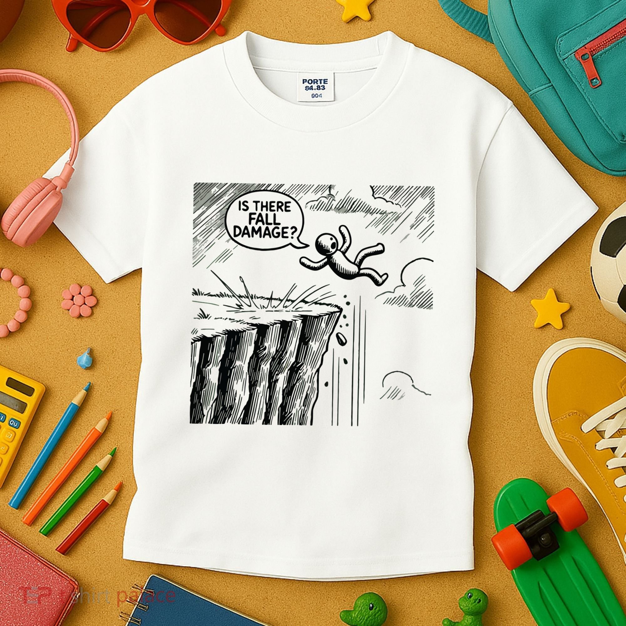 Gravity Test Funny Gamer Is There Fall Damage Kids T-Shirt