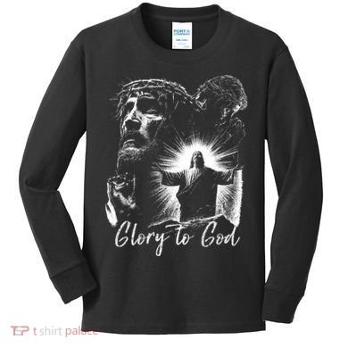 GLORY TO GOD JESUS Kids Long Sleeve Shirt