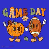 Groovy Thanksgiving Game Day Pumpkin Football Halloween Fall Sweatshirt thumb 3