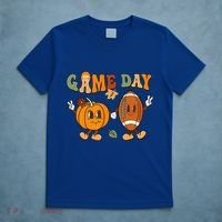 Groovy Thanksgiving Game Day Pumpkin Football Halloween Fall T-Shirt thumb 5