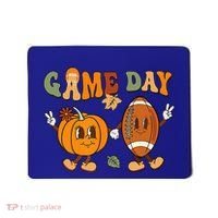 Groovy Thanksgiving Game Day Pumpkin Football Halloween Fall Mousepad thumb 0