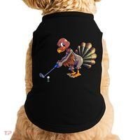 Golfing Turkey Golf Club Funny Thanksgiving Doggie Tank thumb 0