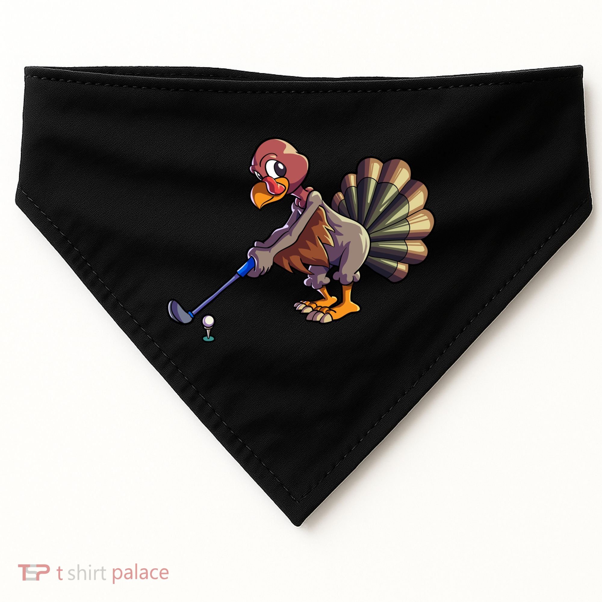 Golfing Turkey Golf Club Funny Thanksgiving USA-Made Doggie Bandana
