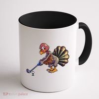Golfing Turkey Golf Club Funny Thanksgiving Coffee Mug thumb 1