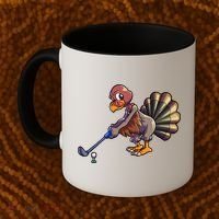 Golfing Turkey Golf Club Funny Thanksgiving Coffee Mug thumb 2