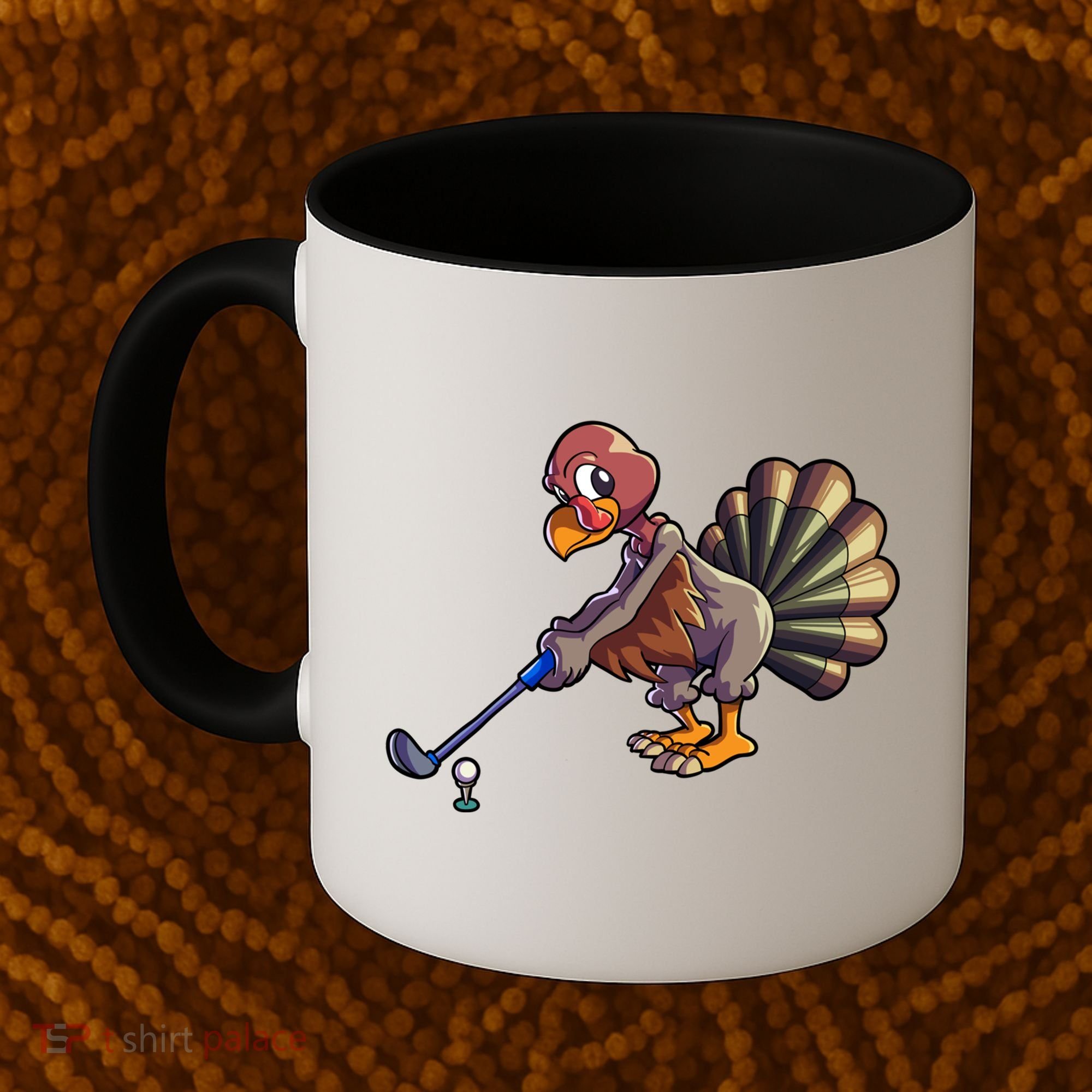 Golfing Turkey Golf Club Funny Thanksgiving Coffee Mug