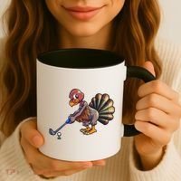 Golfing Turkey Golf Club Funny Thanksgiving Coffee Mug thumb 3