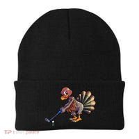 Golfing Turkey Golf Club Funny Thanksgiving Beanie thumb 0
