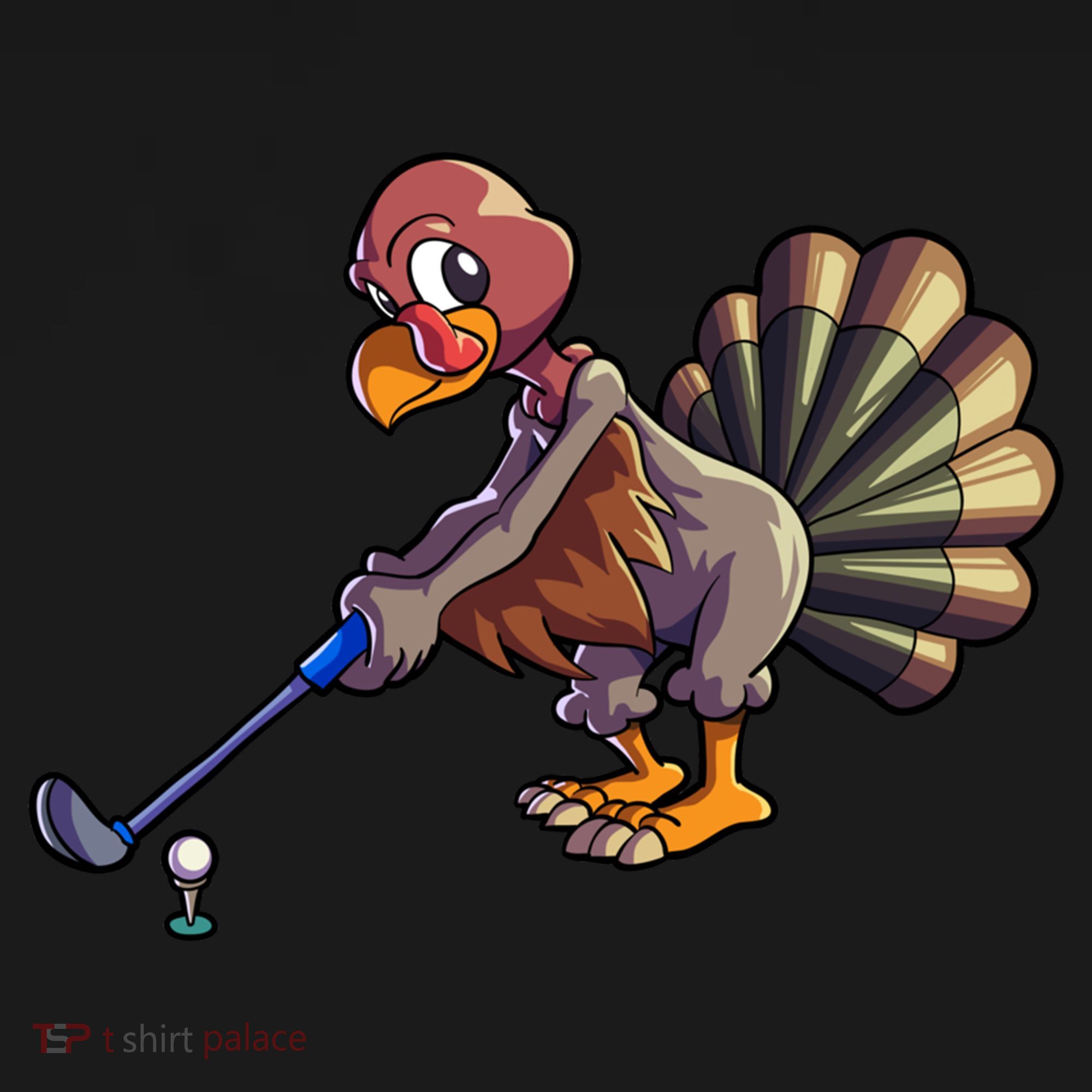 Golfing Turkey Golf Club Funny Thanksgiving Women's Hoodie