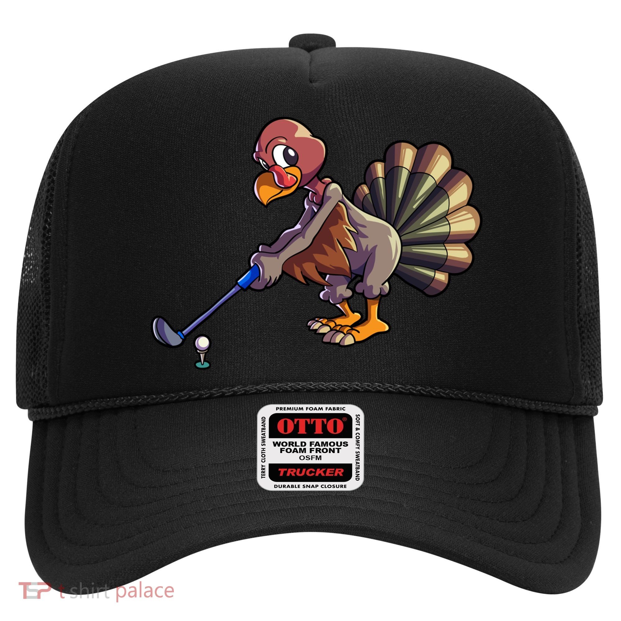 Golfing Turkey Golf Club Funny Thanksgiving Hat