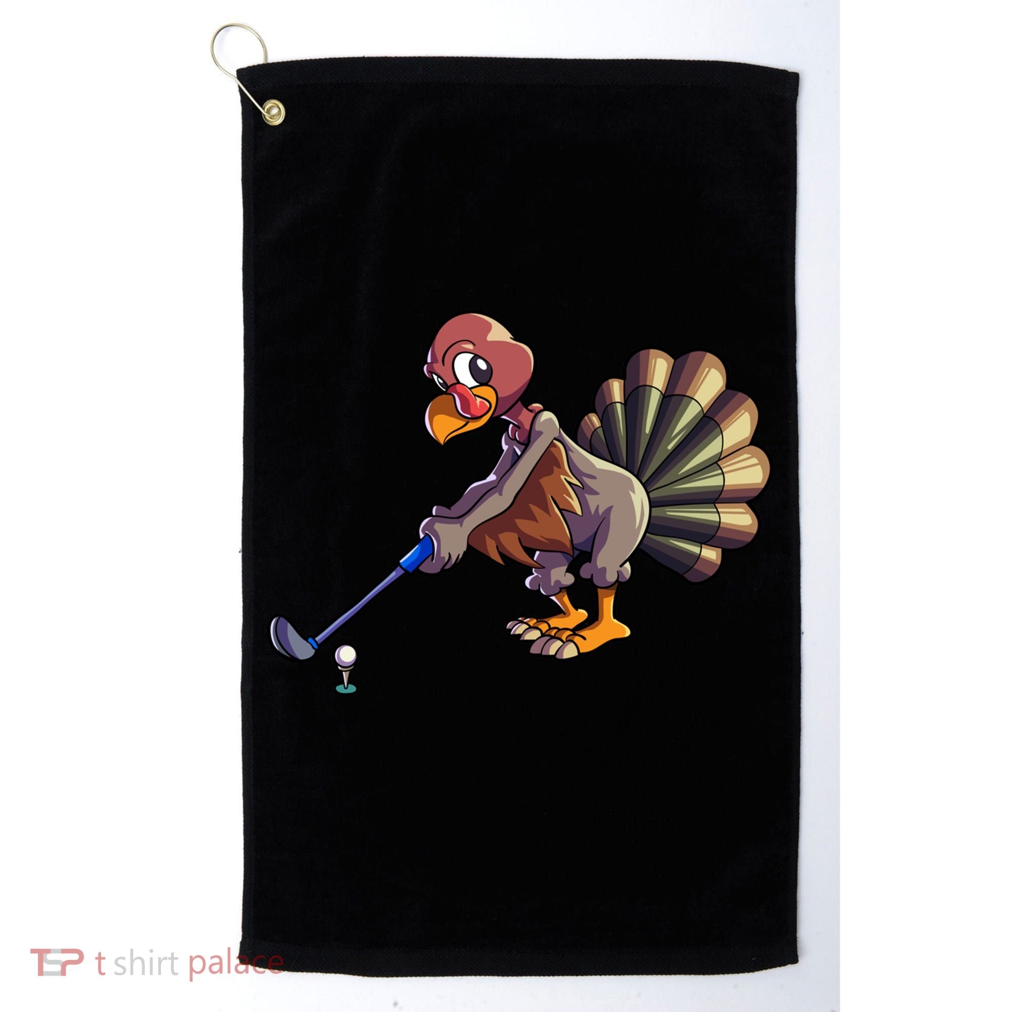 Golfing Turkey Golf Club Funny Thanksgiving Golf Towel