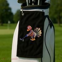 Golfing Turkey Golf Club Funny Thanksgiving Golf Towel thumb 2