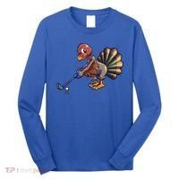 Golfing Turkey Golf Club Funny Thanksgiving Long Sleeve Shirt thumb 0
