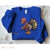 Golfing Turkey Golf Club Funny Thanksgiving Sweatshirt thumb 2