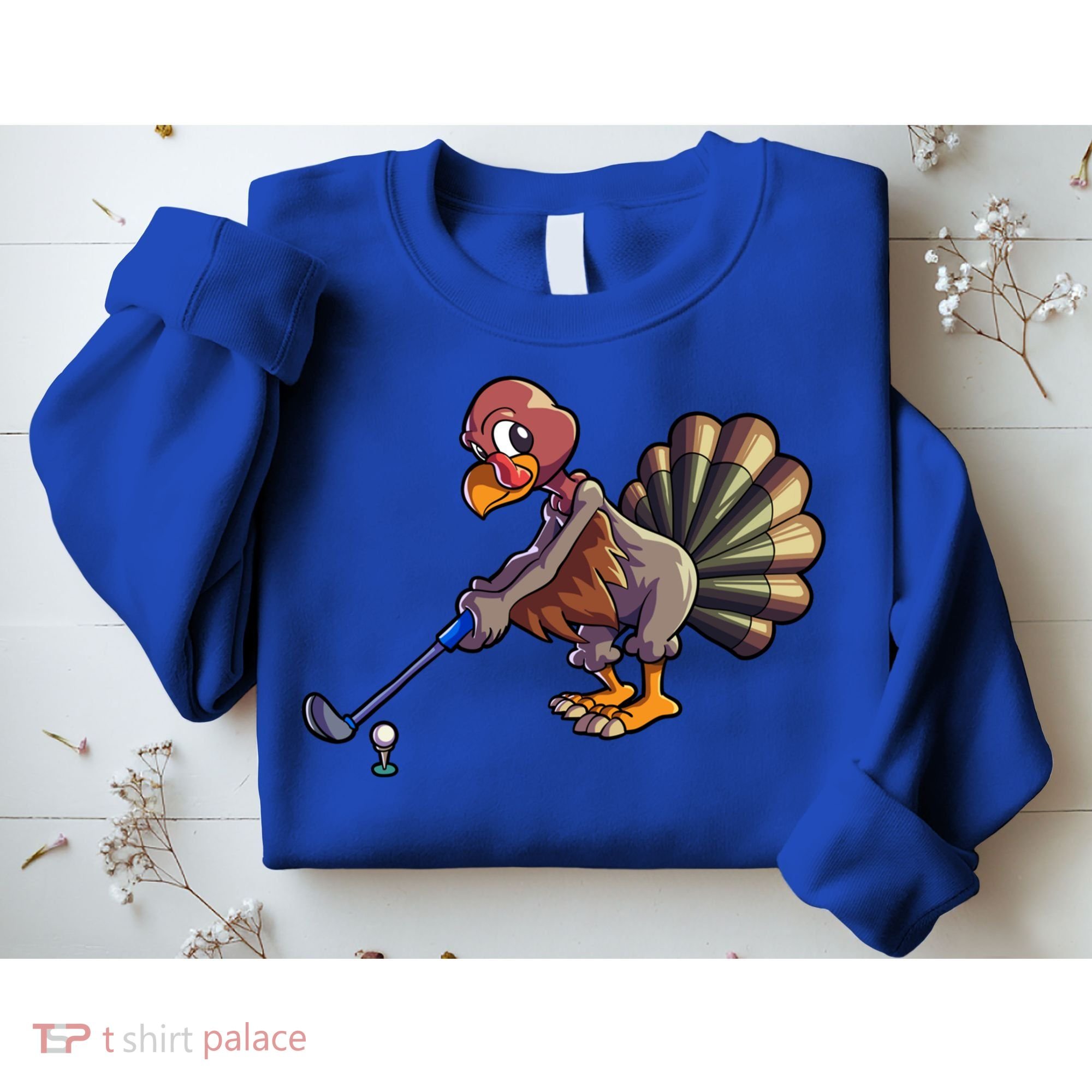 Golfing Turkey Golf Club Funny Thanksgiving Sweatshirt