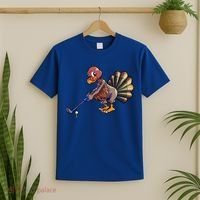 Golfing Turkey Golf Club Funny Thanksgiving T-Shirt thumb 2