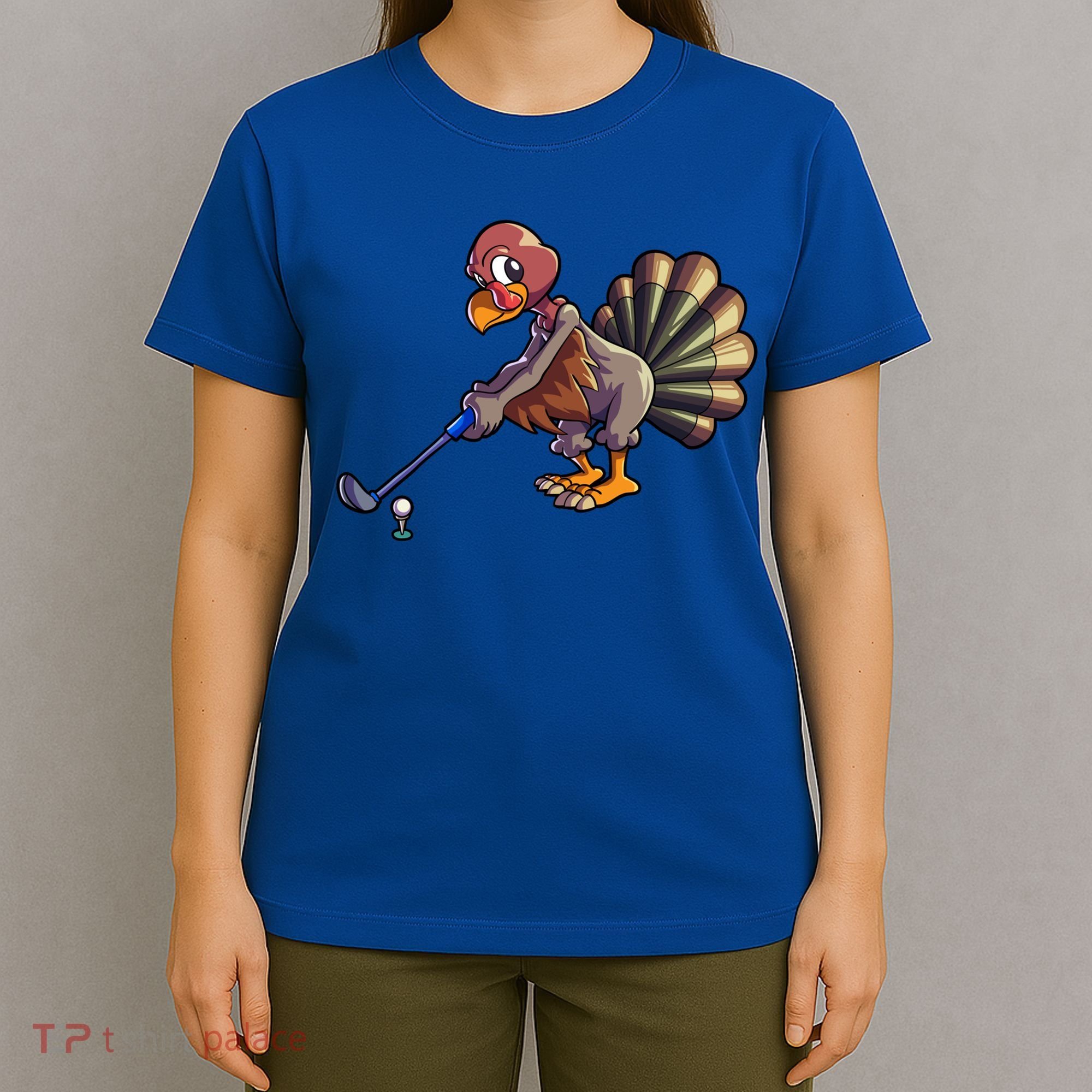 Golfing Turkey Golf Club Funny Thanksgiving T-Shirt
