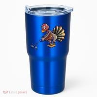 Golfing Turkey Golf Club Funny Thanksgiving Tumbler thumb 0