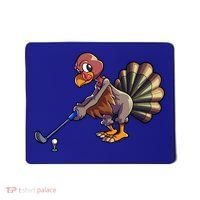 Golfing Turkey Golf Club Funny Thanksgiving Mousepad thumb 0