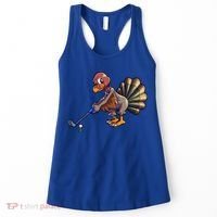 Golfing Turkey Golf Club Funny Thanksgiving Women's Tank Top thumb 0