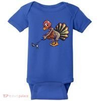 Golfing Turkey Golf Club Funny Thanksgiving Baby Bodysuit thumb 0