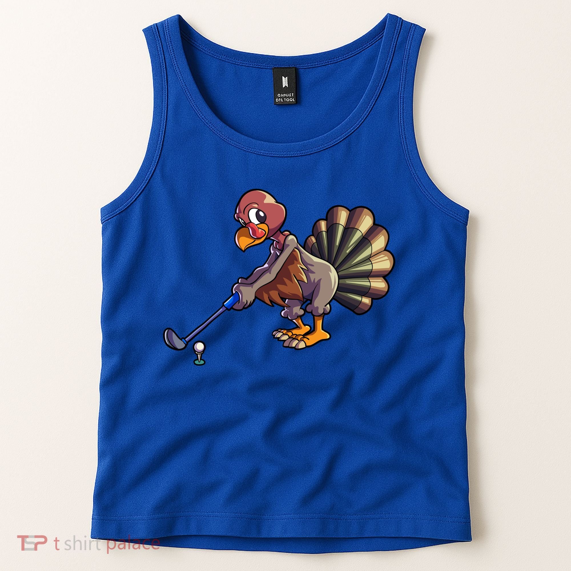 Golfing Turkey Golf Club Funny Thanksgiving Tank Top