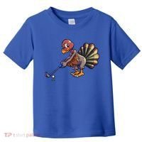 Golfing Turkey Golf Club Funny Thanksgiving Toddler T-Shirt thumb 0