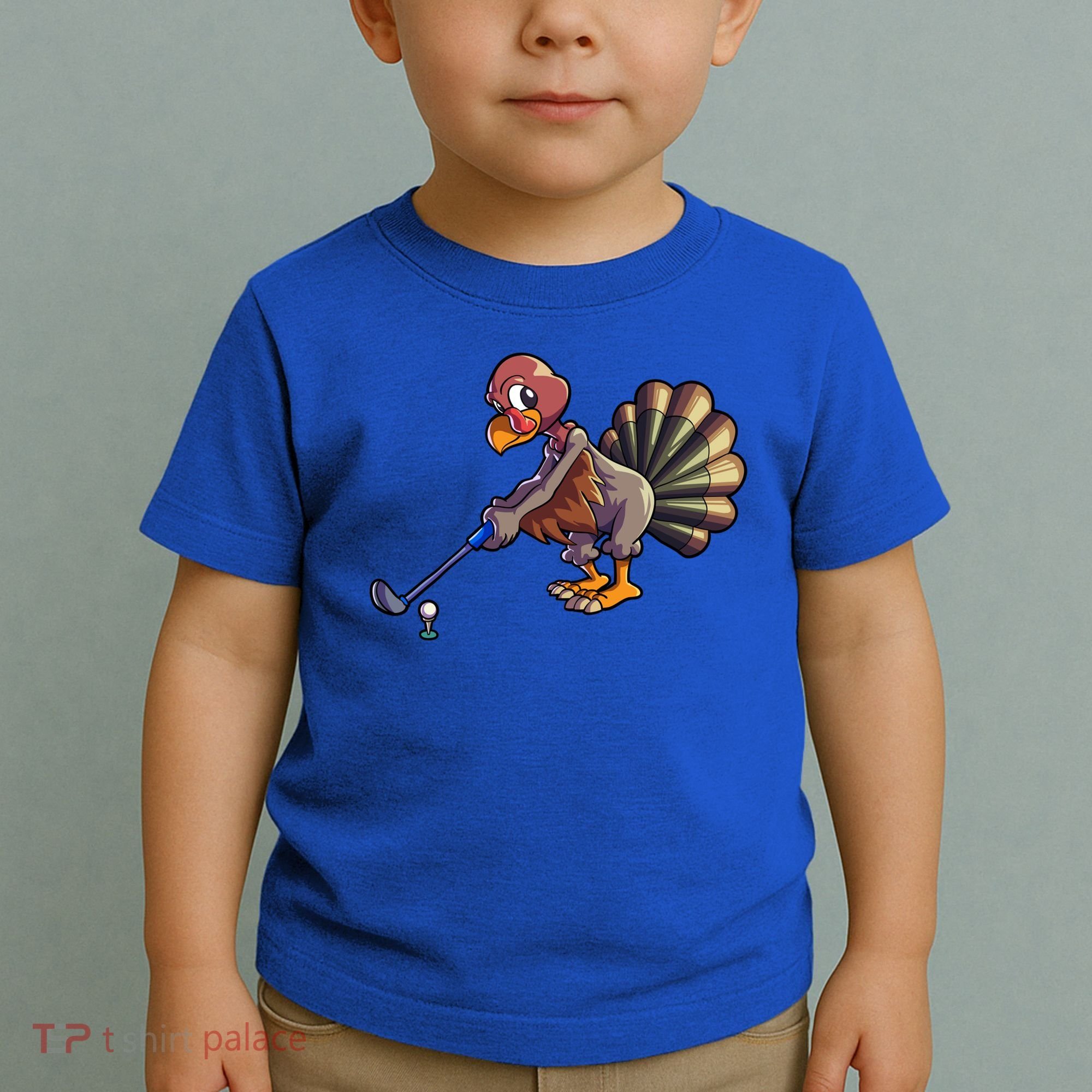 Golfing Turkey Golf Club Funny Thanksgiving Toddler T-Shirt