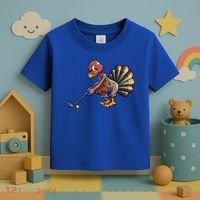 Golfing Turkey Golf Club Funny Thanksgiving Toddler T-Shirt thumb 3