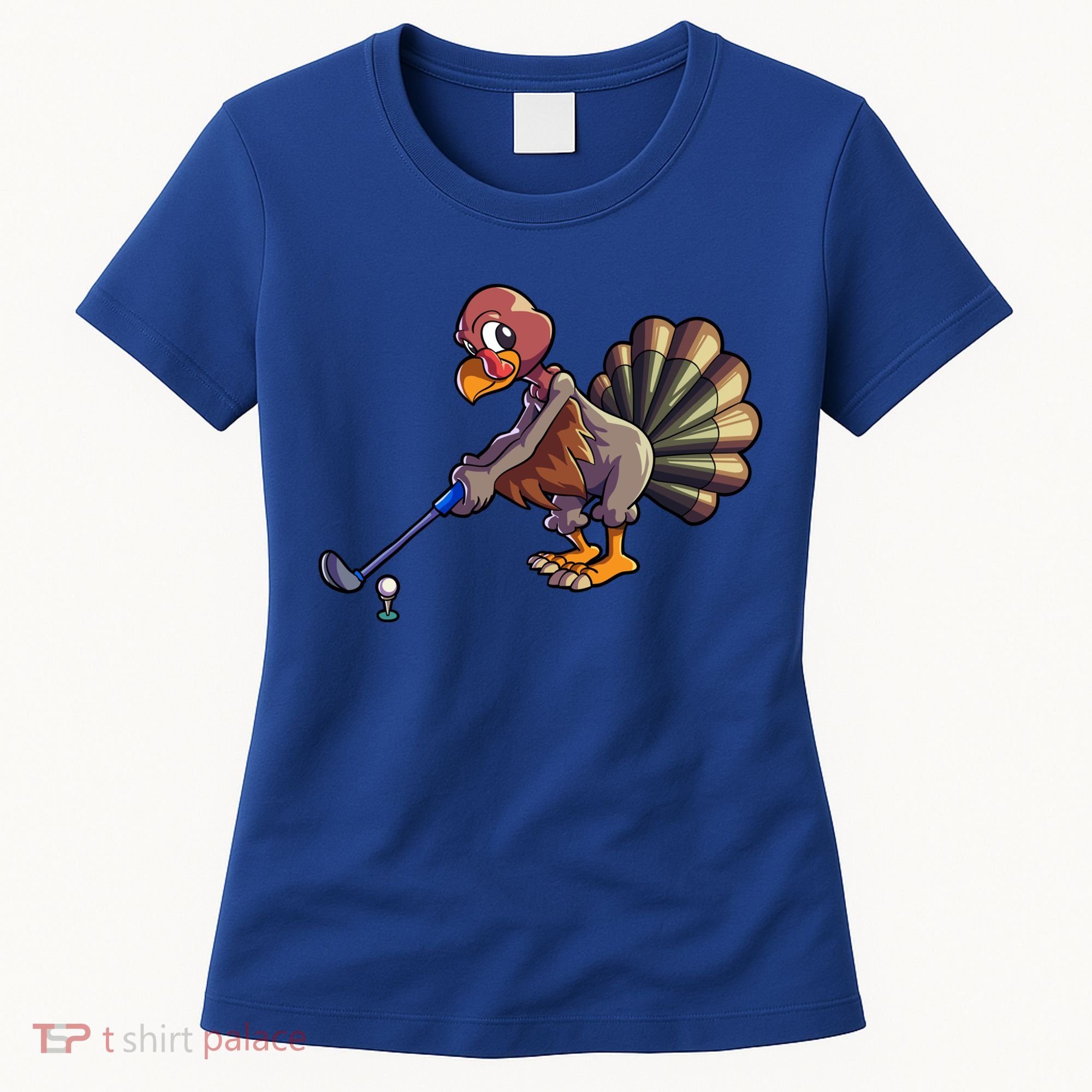 Golfing Turkey Golf Club Funny Thanksgiving Women's T-Shirt