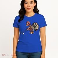 Golfing Turkey Golf Club Funny Thanksgiving Women's T-Shirt thumb 4