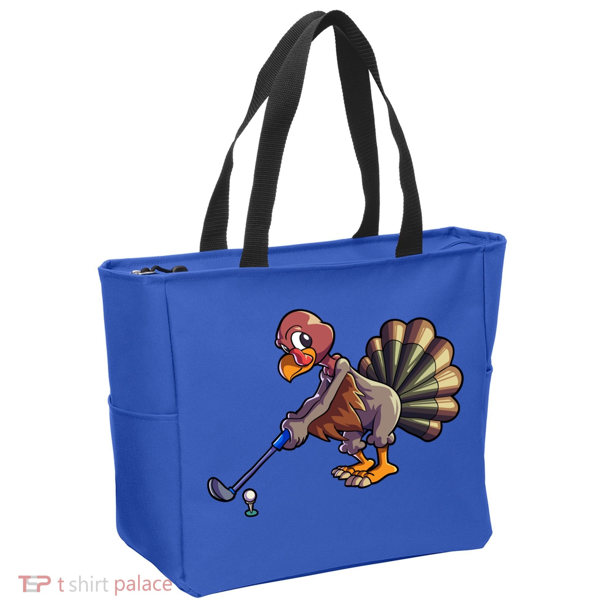 Golfing Turkey Golf Club Funny Thanksgiving Tote Bag