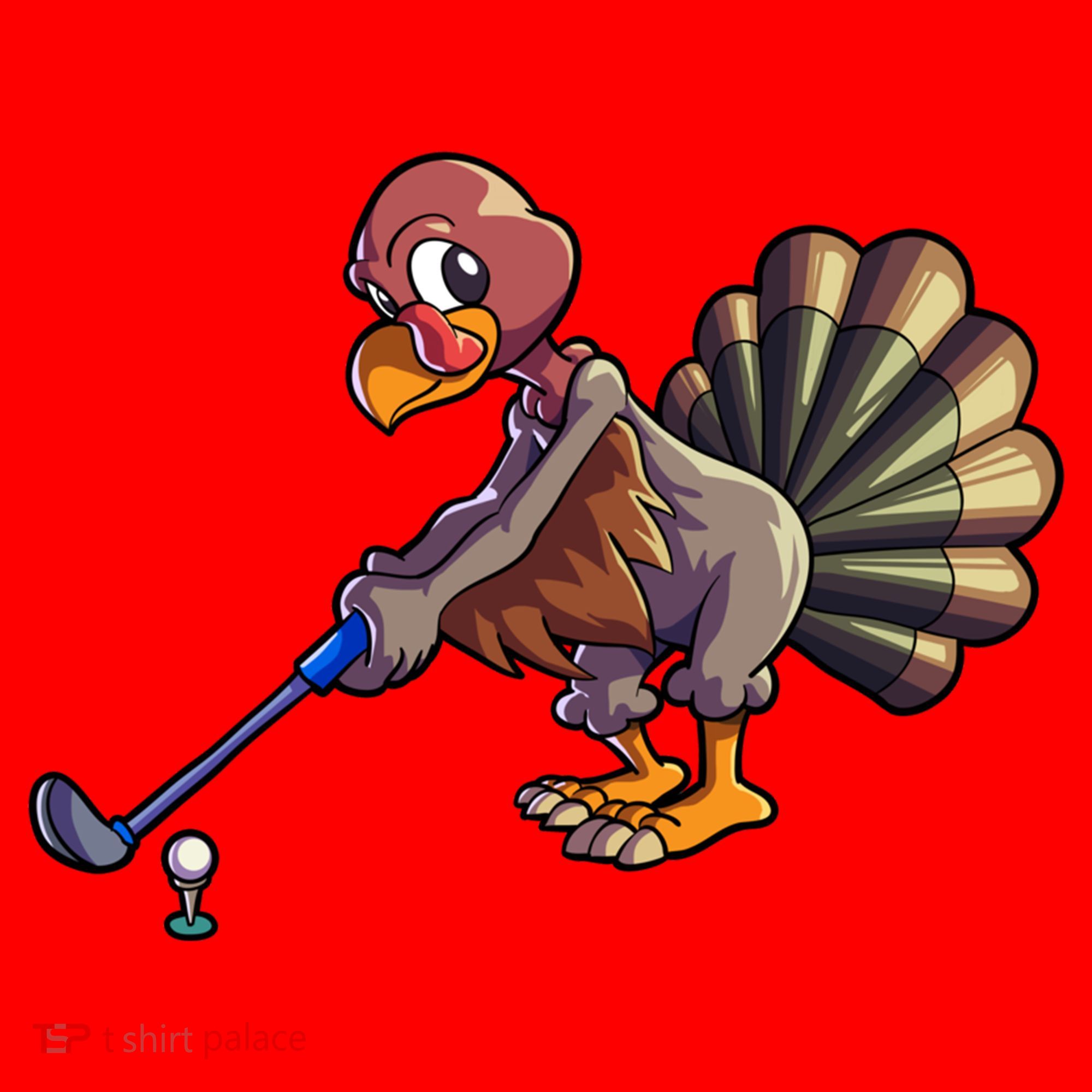 Golfing Turkey Golf Club Funny Thanksgiving Santa Hat