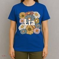 Groovy Tia Grandmother Flowers Tia Grandma Gift T-Shirt thumb 4