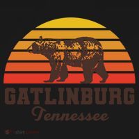 Gatlinburg Tennessee Great Smoky Mountains Bear Retro Sunset Gift Women's Hoodie thumb 2