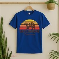 Gatlinburg Tennessee Great Smoky Mountains Bear Retro Sunset Gift T-Shirt thumb 2