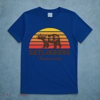 Gatlinburg Tennessee Great Smoky Mountains Bear Retro Sunset Gift T-Shirt thumb 5